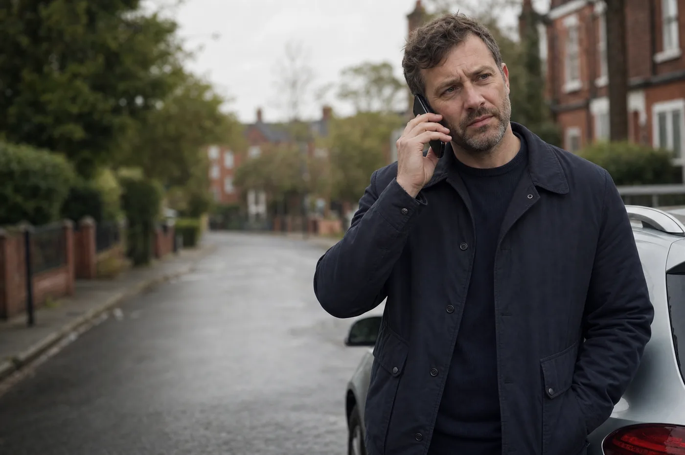 A used car buyer questioning a seller by phone before travelling to a viewing